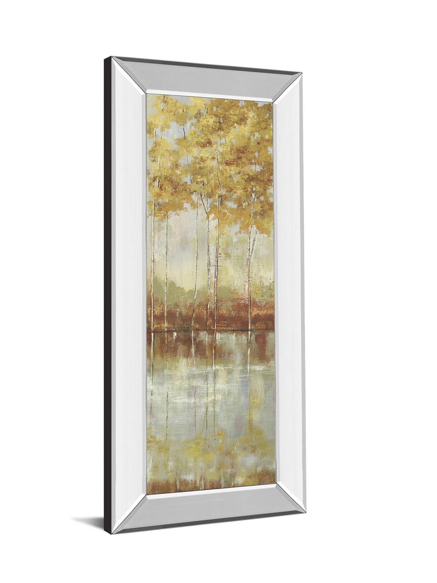 Reflections I By Allison Pearce - Mirror Framed Print Wall Art - Yellow Classy Art