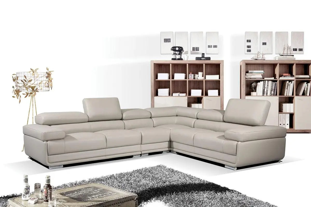 2119 Modern “Italian Top Grain Leather” Sectional with Adjustable Headrest by ESF Furniture ESF Furniture