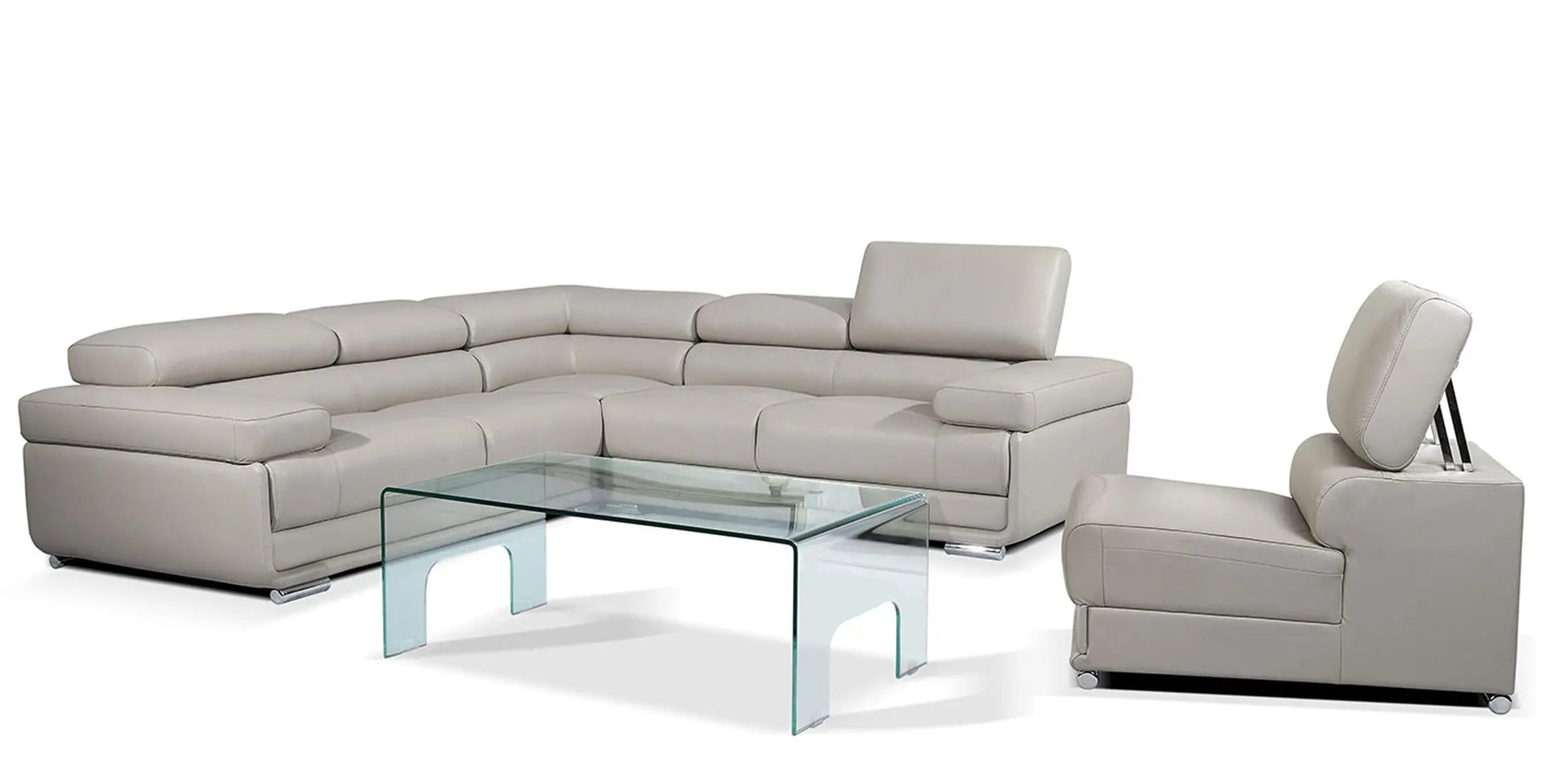 2119 Modern “Italian Top Grain Leather” Sectional with Adjustable Headrest by ESF Furniture ESF Furniture