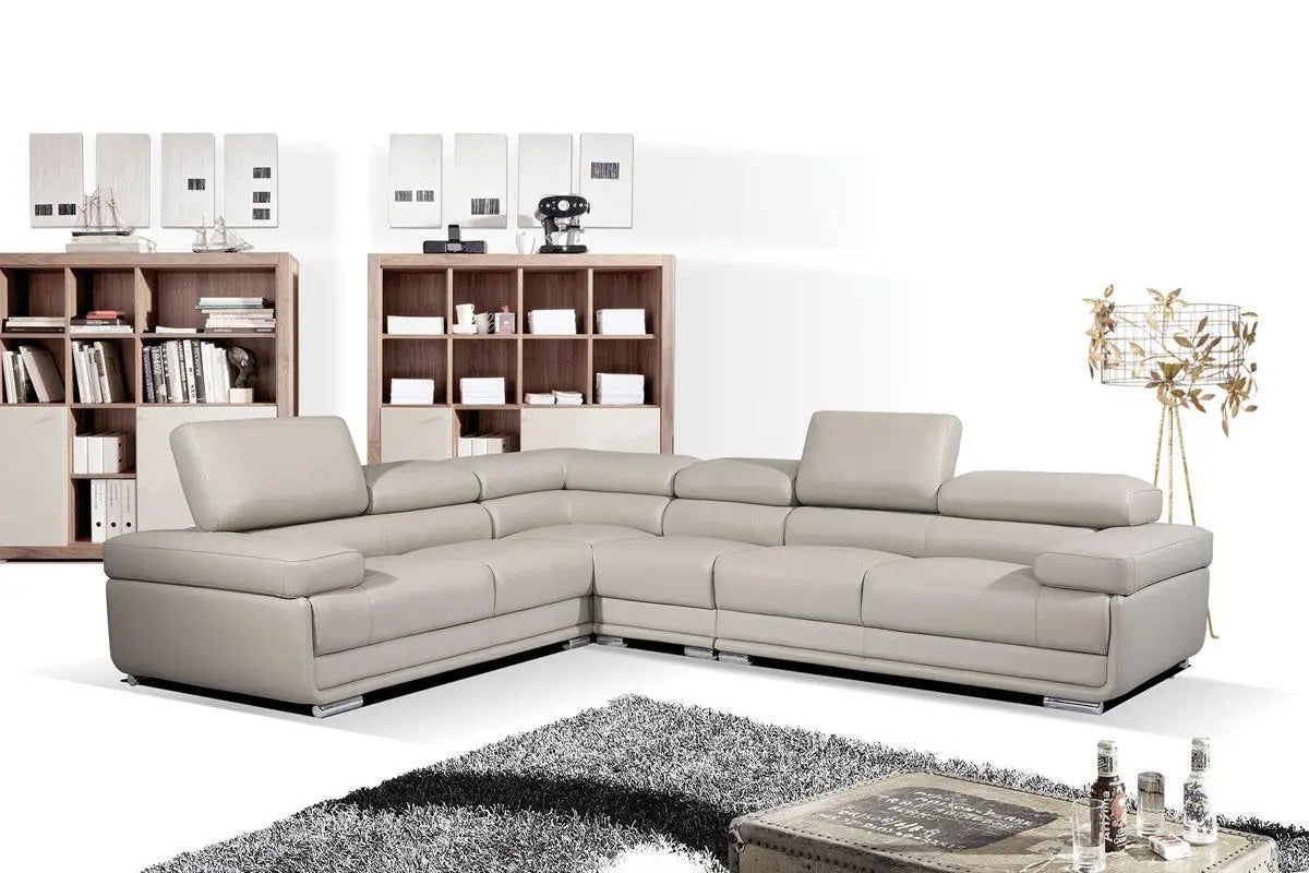 2119 Modern “Italian Top Grain Leather” Sectional with Adjustable Headrest by ESF Furniture ESF Furniture