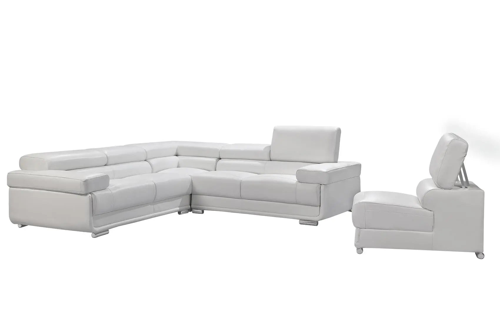 2119 Modern “Italian Top Grain Leather” Sectional with Adjustable Headrest by ESF Furniture ESF Furniture