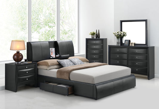 Kofi Black PU Eastern King Bed ACME East