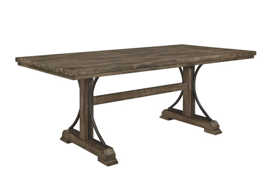 Quincy Grayish Brown Dining Table Crown Mark