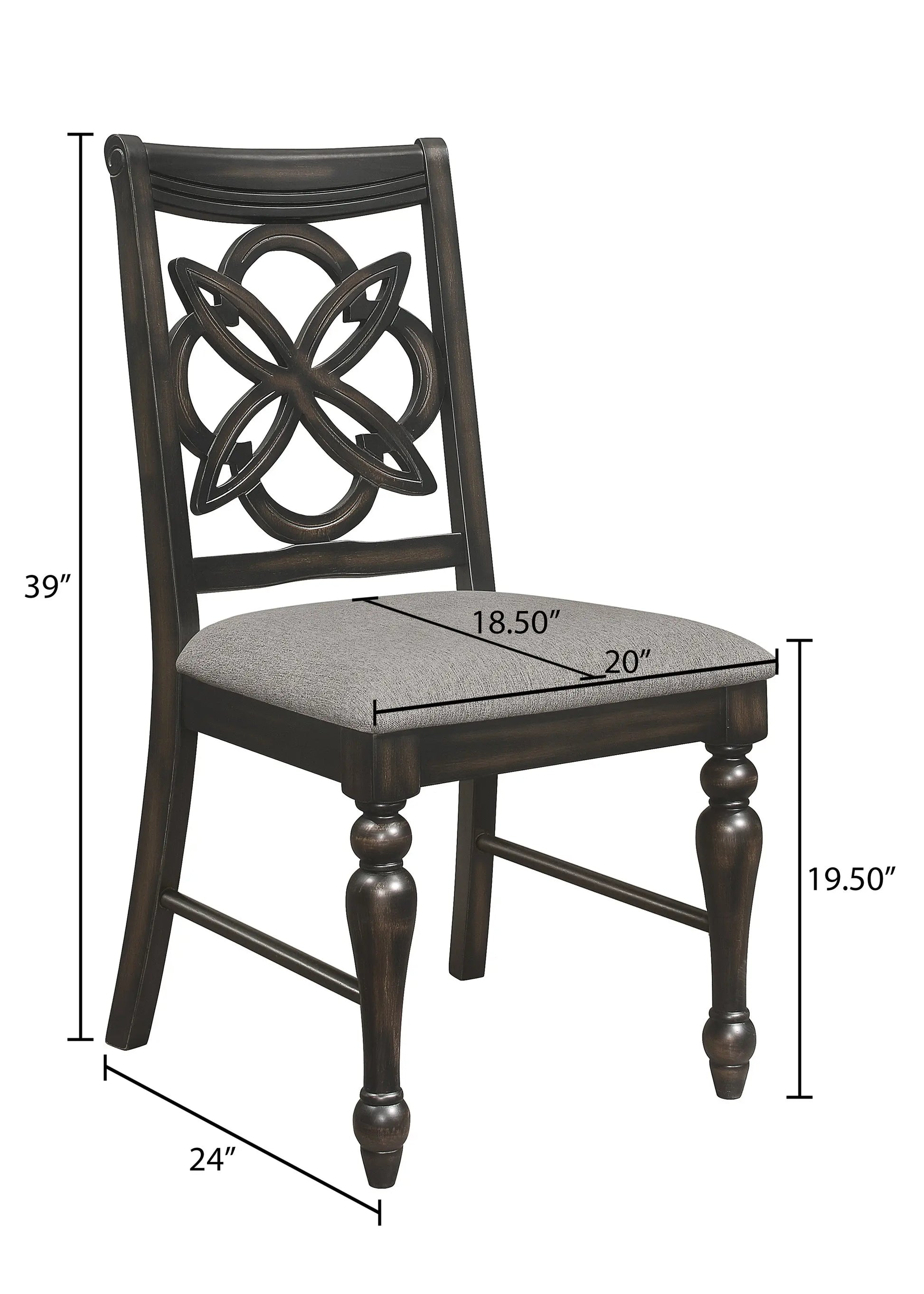 Hilara Espresso/Brown Dining Chair, Set of 2 Crown Mark