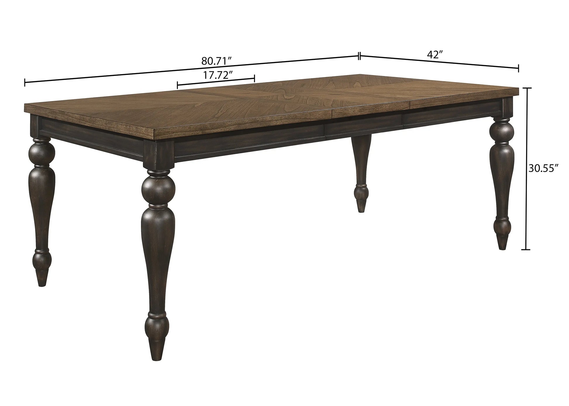 Hilara Espresso/Brown Extendable Dining Table Crown Mark