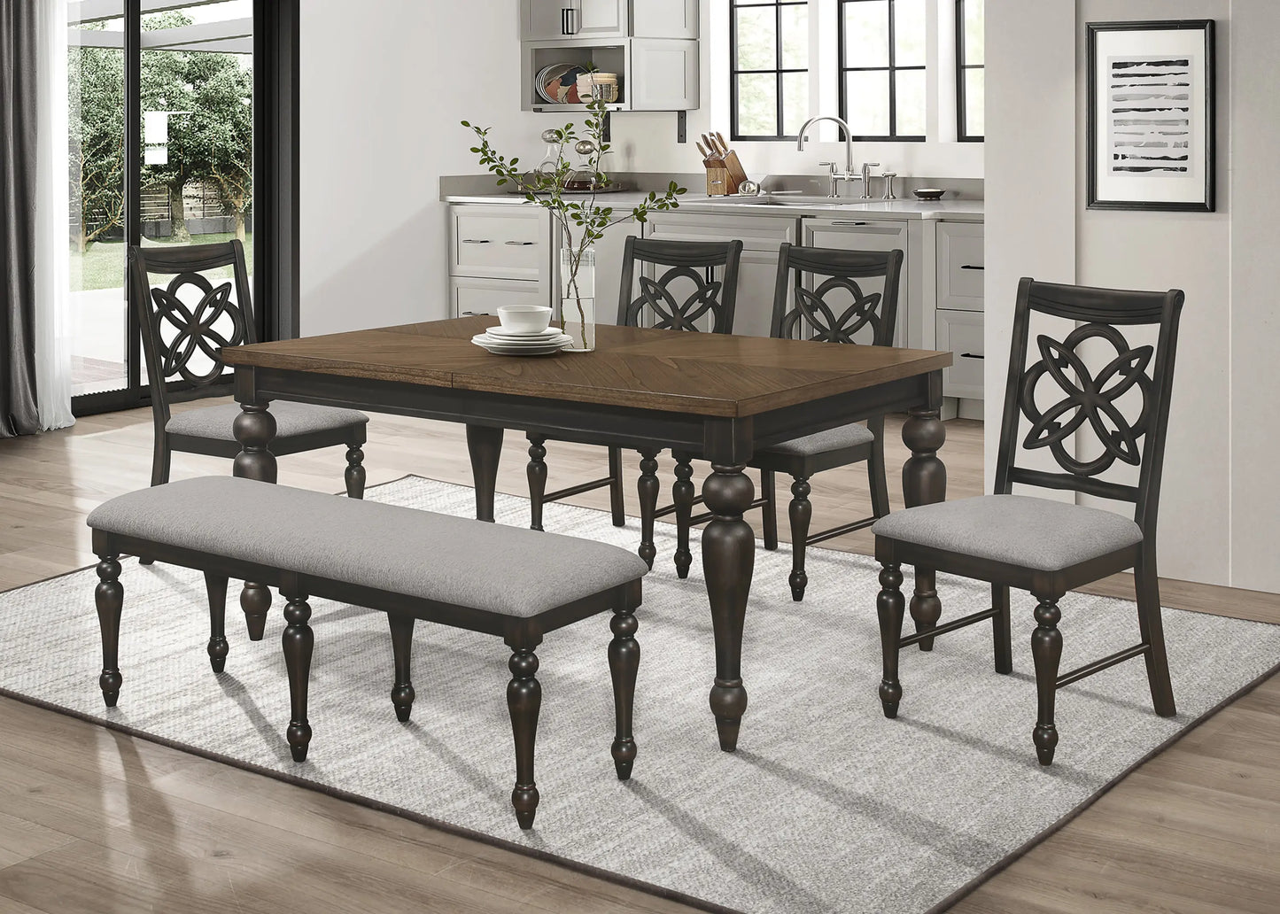 Hilara Espresso/Brown Extendable Dining Table Crown Mark