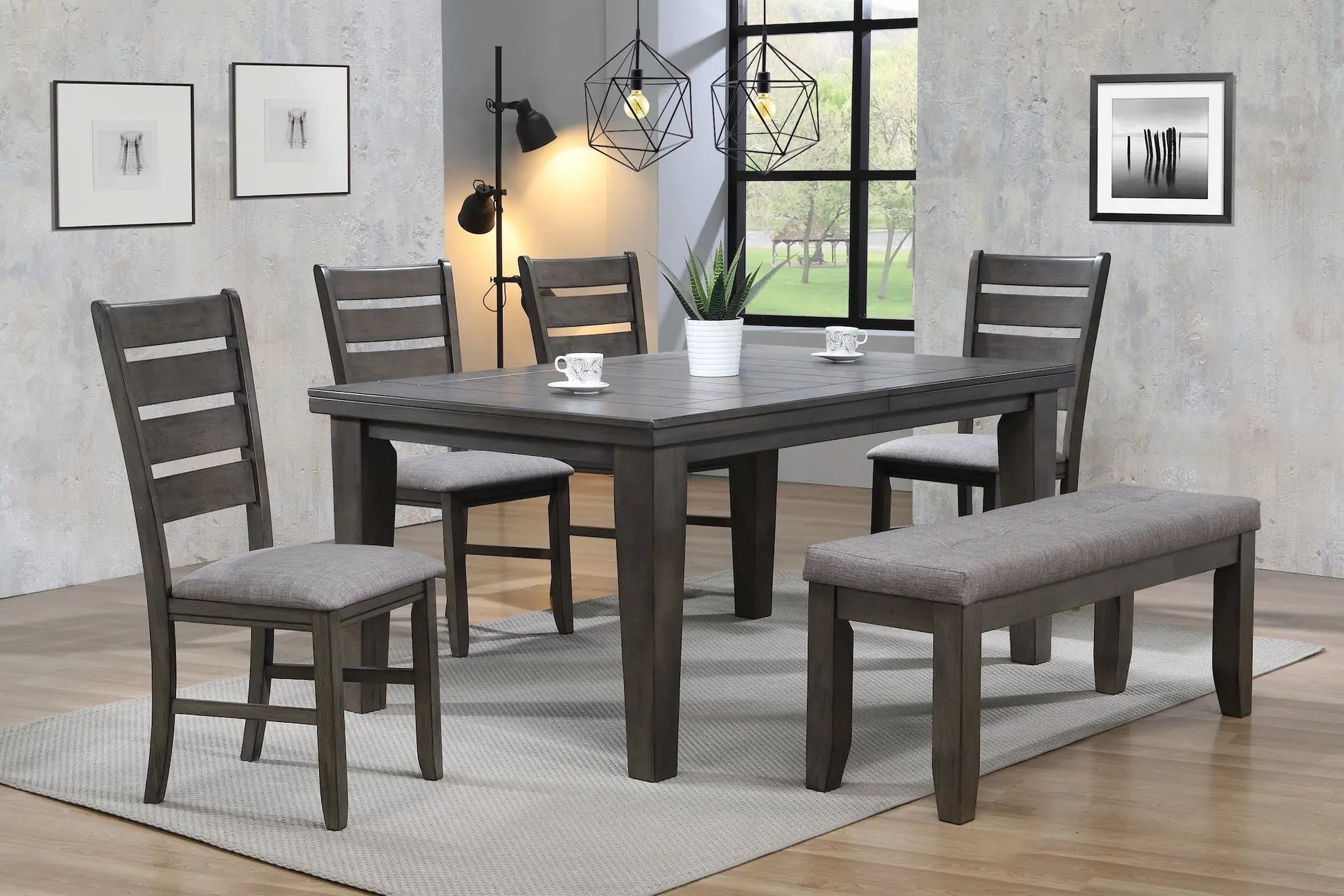 Bardstown Gray Extendable Dining Set Crown Mark