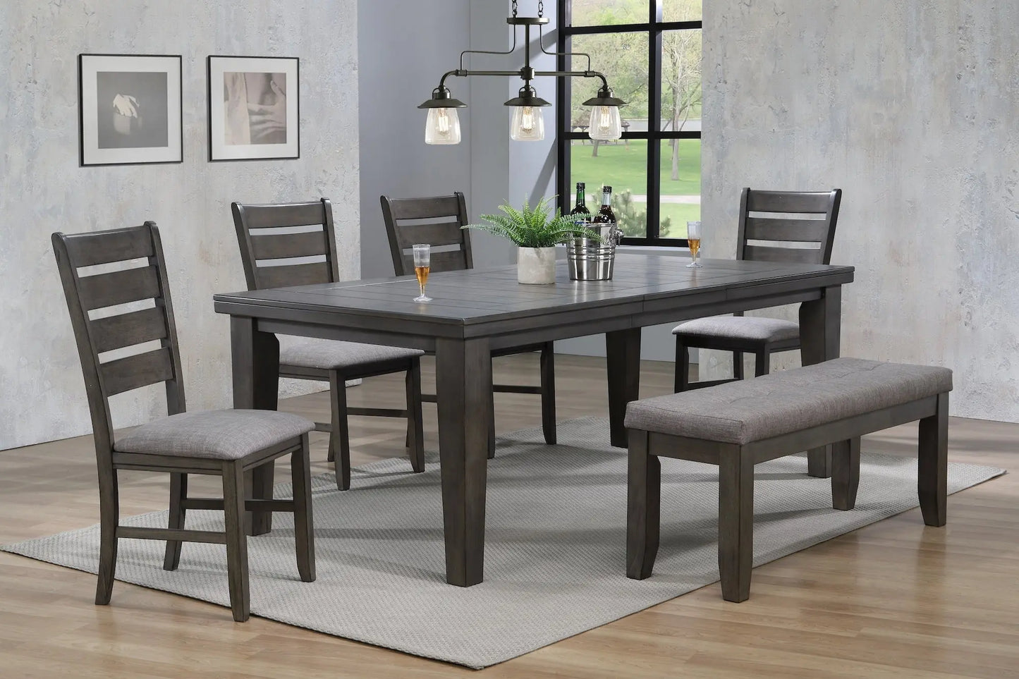 Bardstown Gray Extendable Dining Set Crown Mark