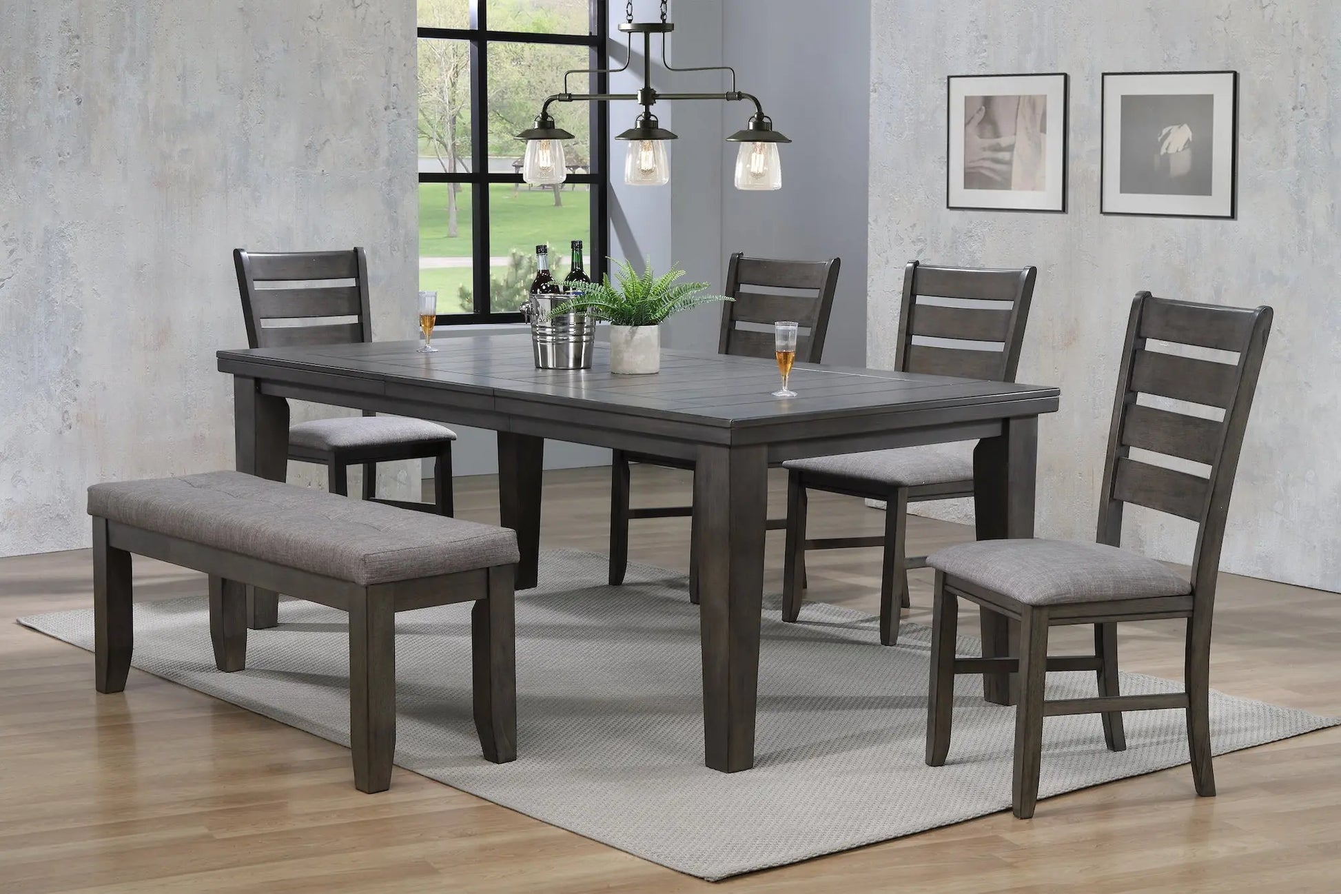 Bardstown Gray Extendable Dining Table Crown Mark