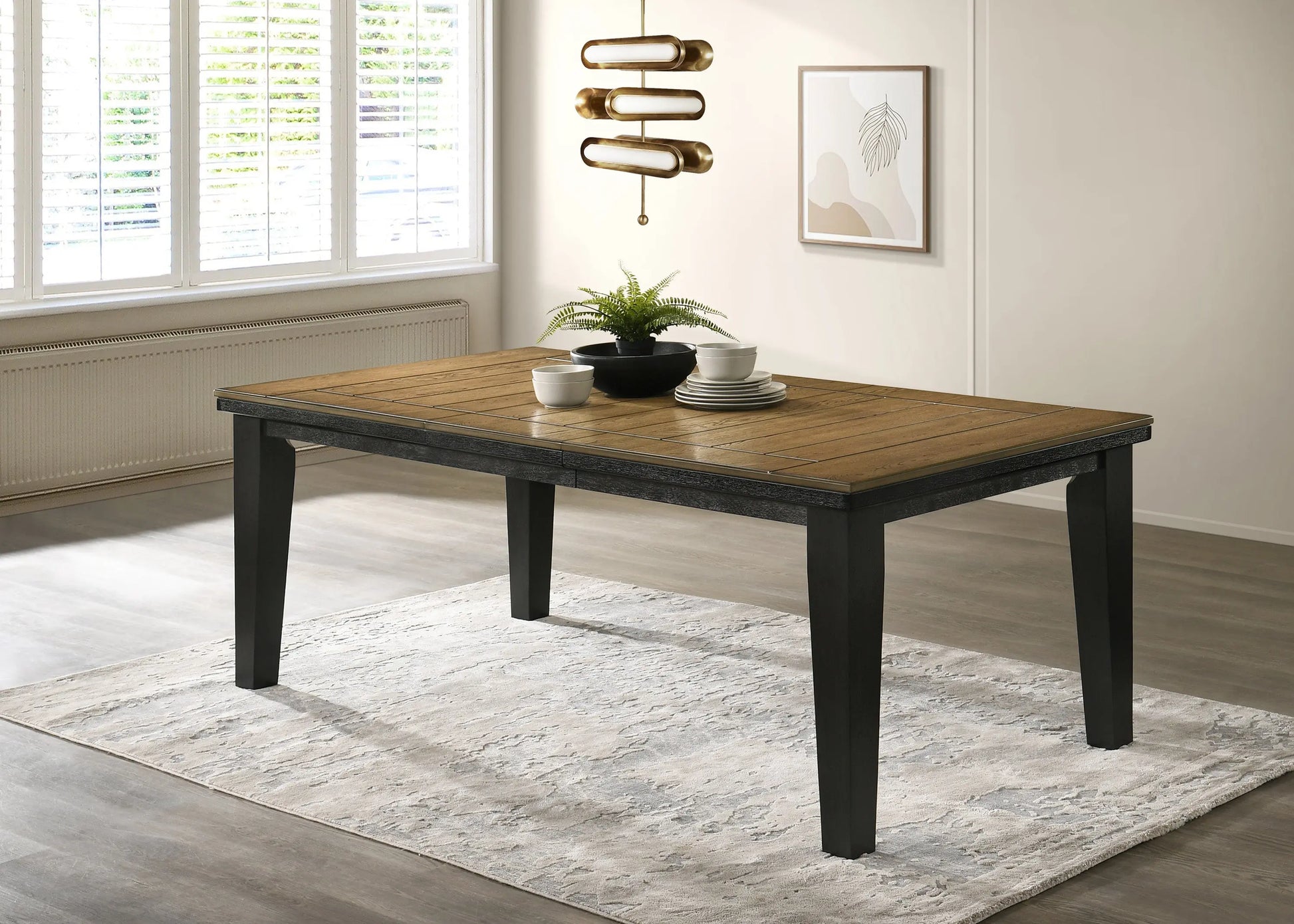 Bardstown Charcoal/Wheat Extendable Dining Set Crown Mark