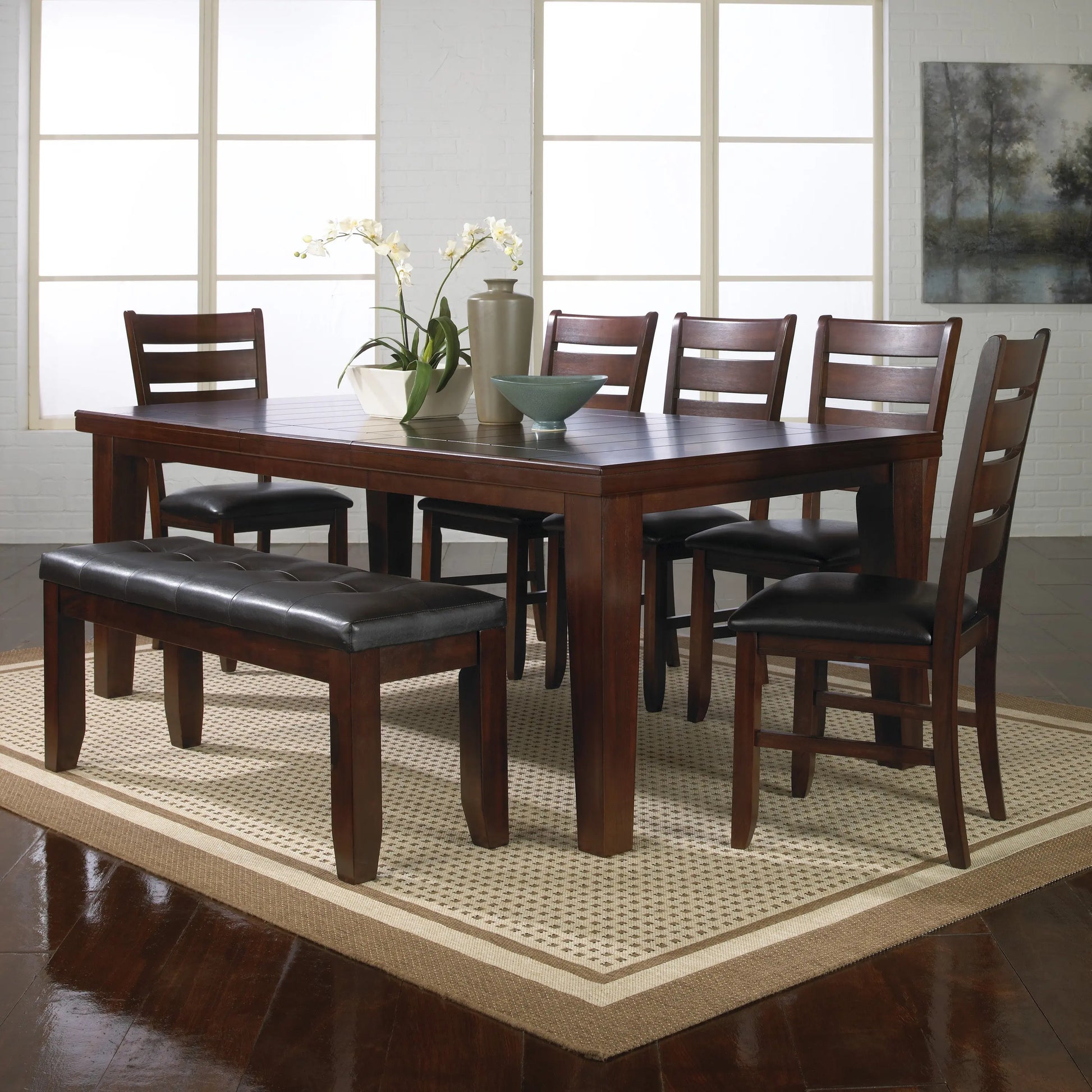 Bardstown Cherry Brown Extendable Dining Table Crown Mark