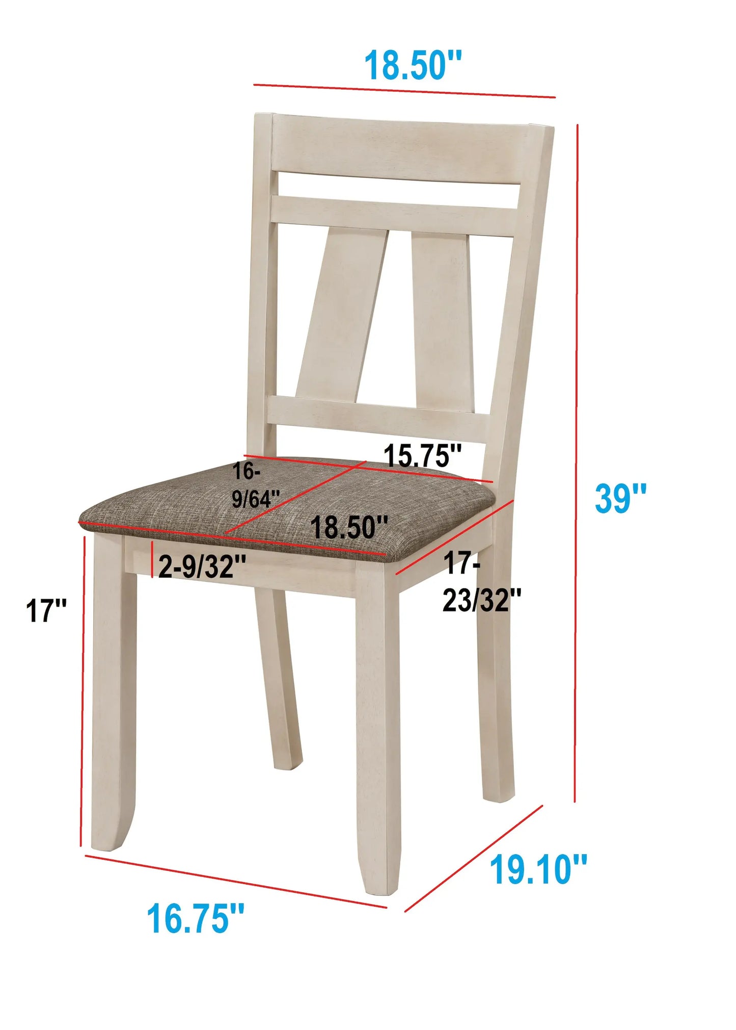 Maribelle Chalk/Gray Dining Chair, Set of 2 Crown Mark