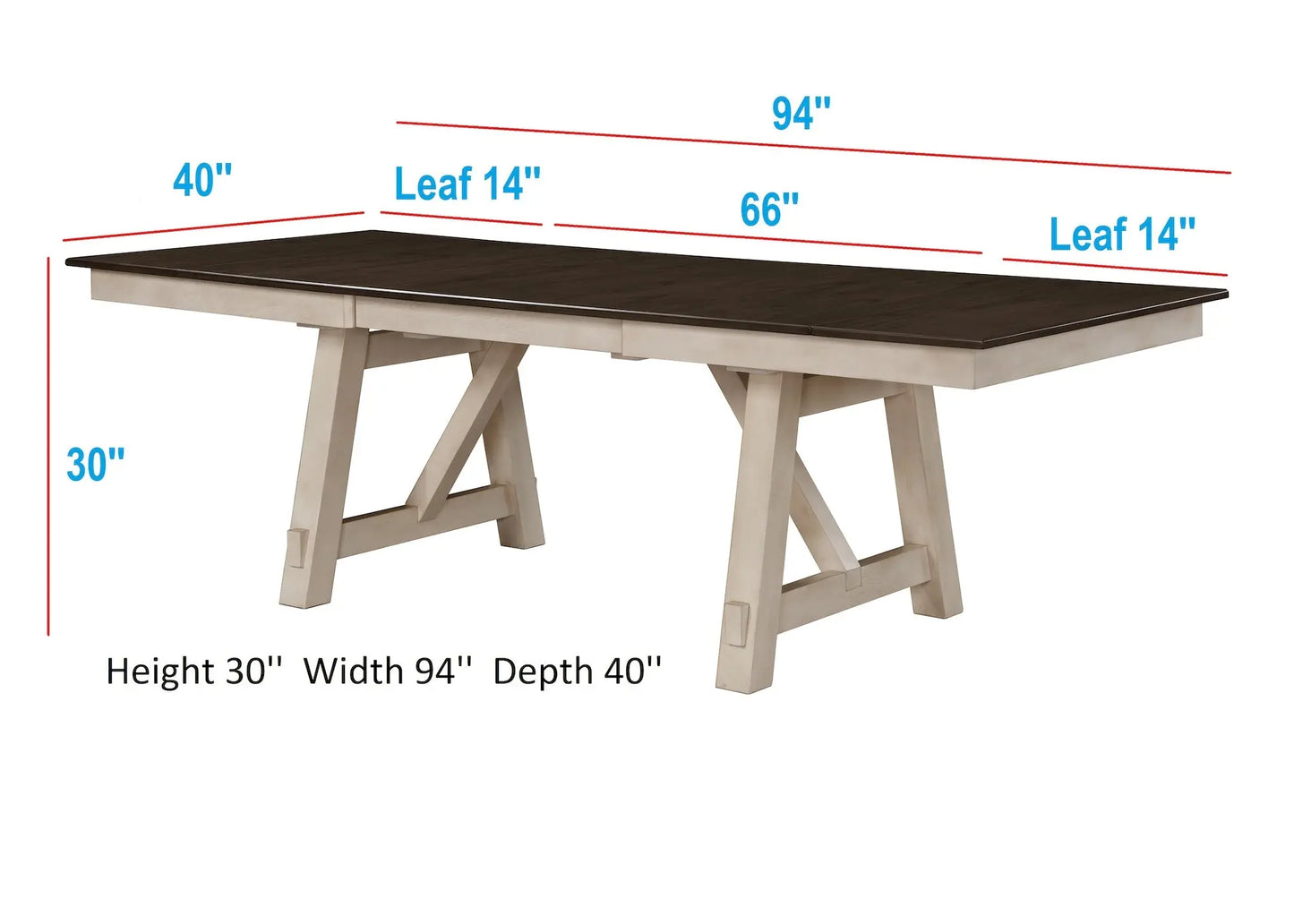 Maribelle Chalk/Gray Extendable Dining Set Crown Mark