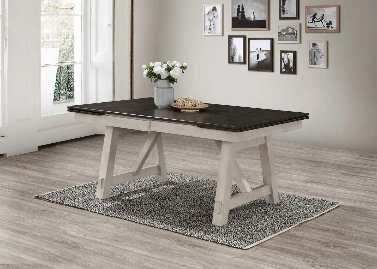 Maribelle Chalk/Gray Dining Table Crown Mark