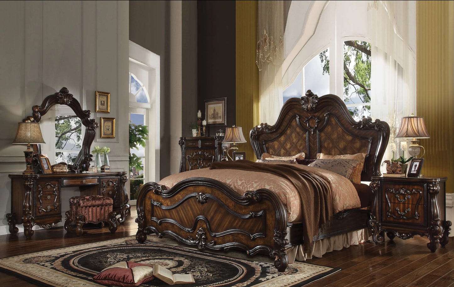 Versailles Cherry Oak California King Bed ACME East