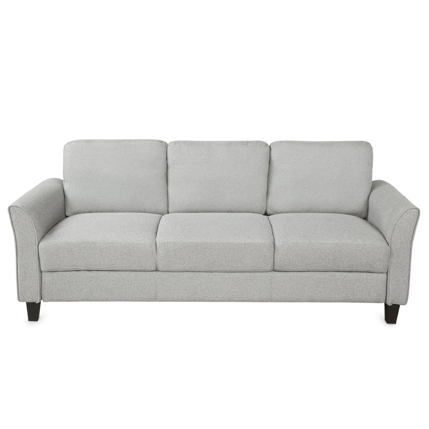 3-Seat Sofa Living Room Linen Fabric Sofa (Light Gray) House to Home Furnishings LLC