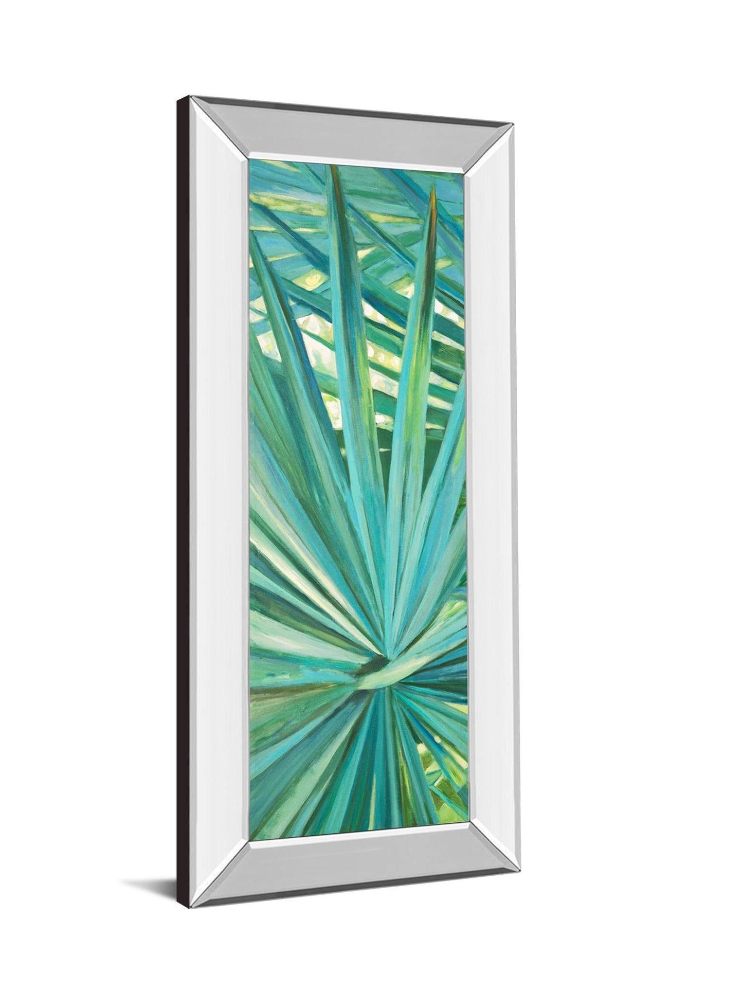 Fan Palm I By Suzanne Wilkins - Mirror Framed Print Wall Art - Green Classy Art