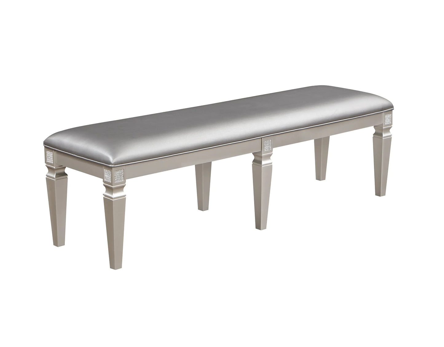 Klina Silver Champagne Dining Bench Crown Mark