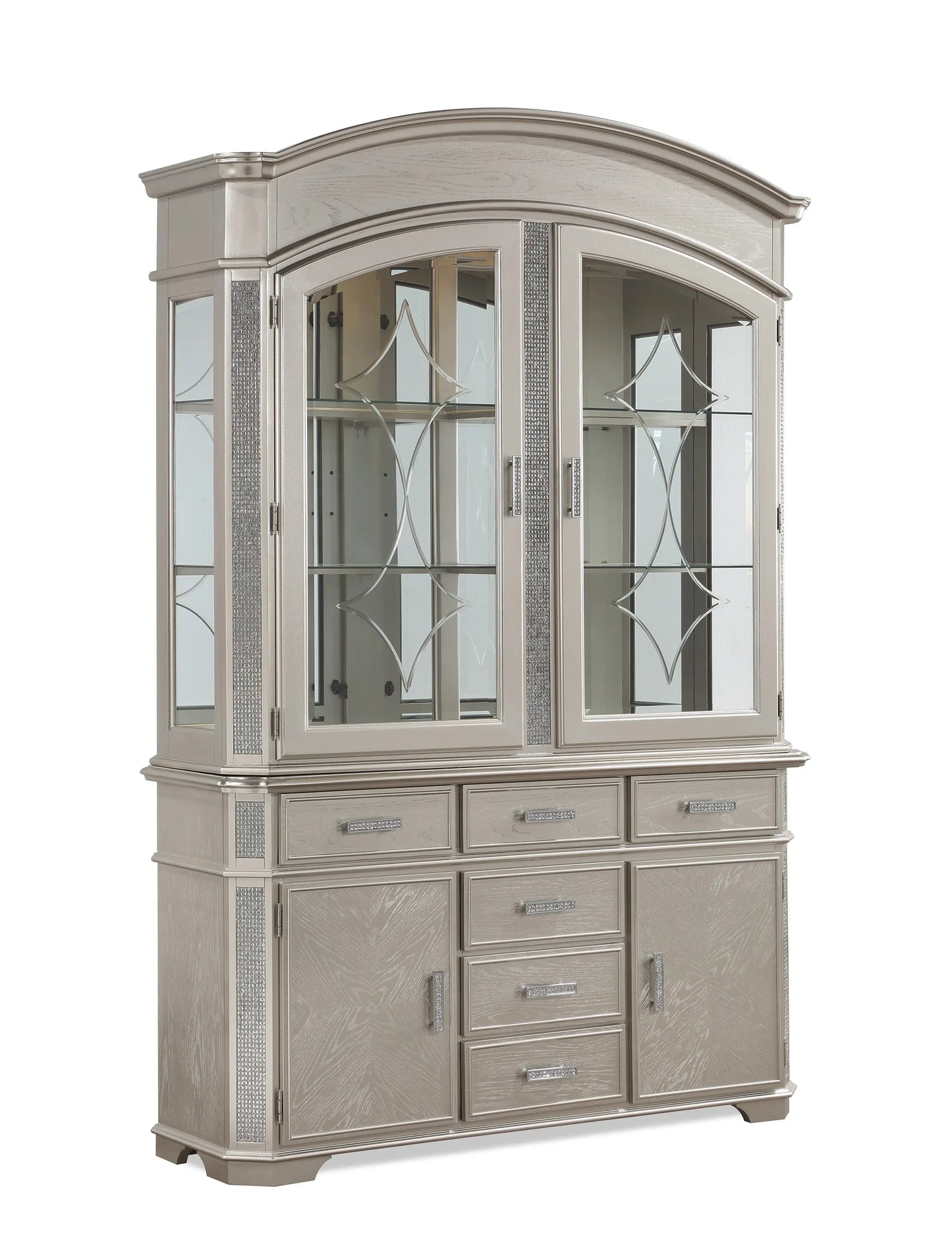 Klina Silver Champagne China Cabinet Crown Mark