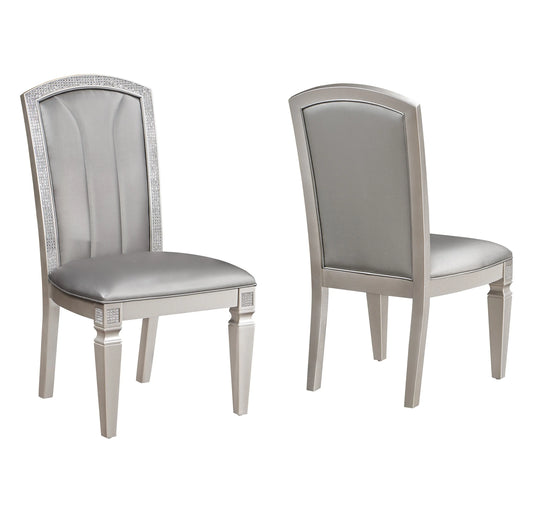 Klina Silver Champagne Dining Chair, Set of 2 Crown Mark