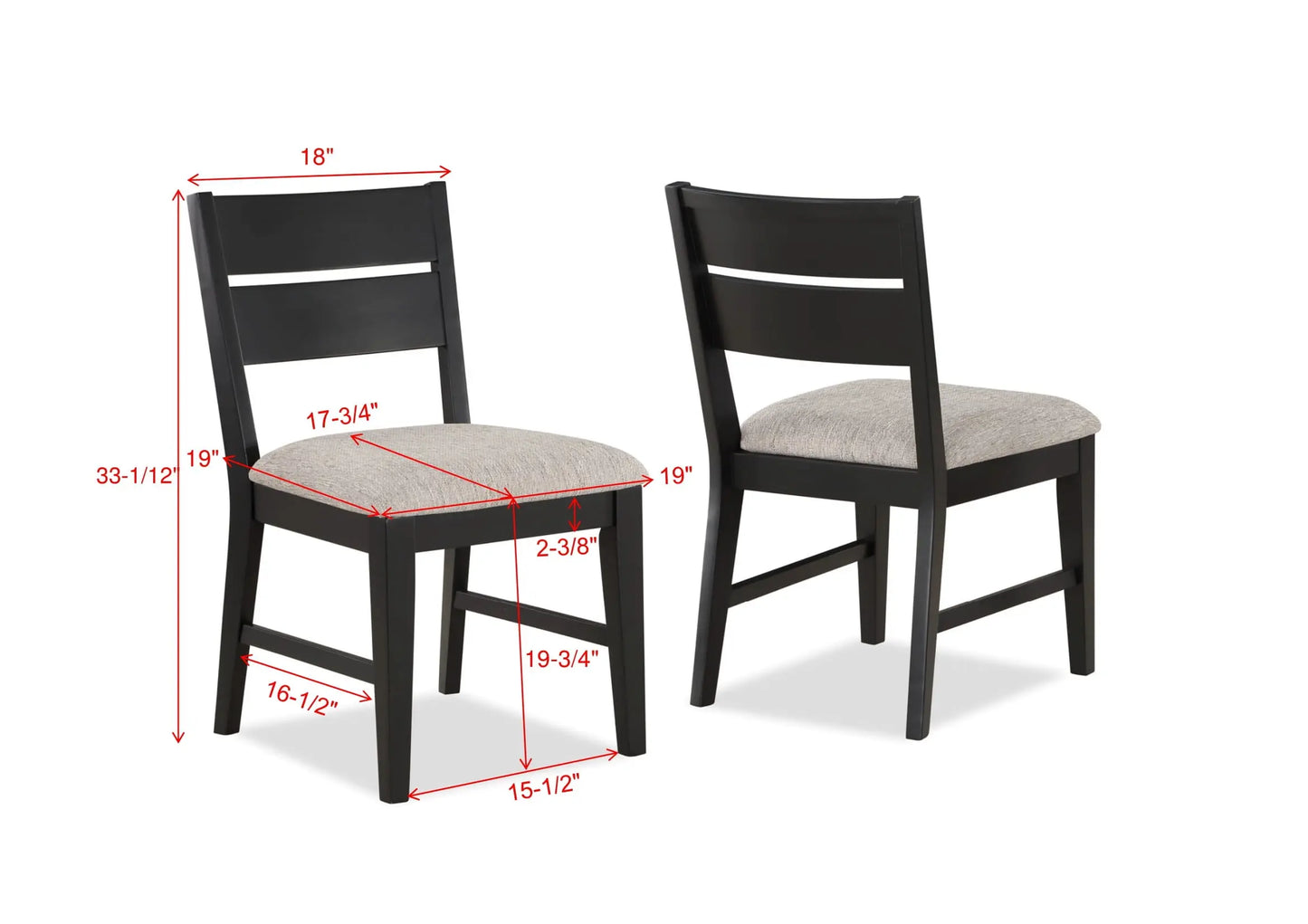 Mathis Black/Gray Dining Chair, Set of 2 Crown Mark