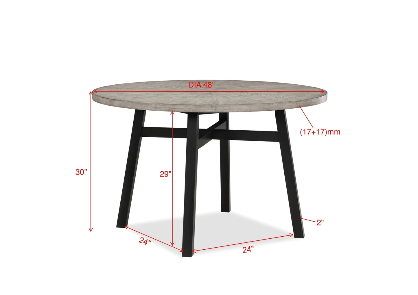 Mathis Black/Gray Dining Table Crown Mark