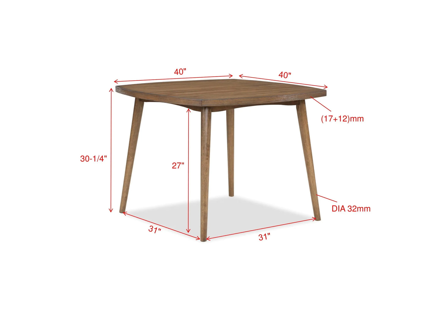 Weldon Brown Dining Table Crown Mark