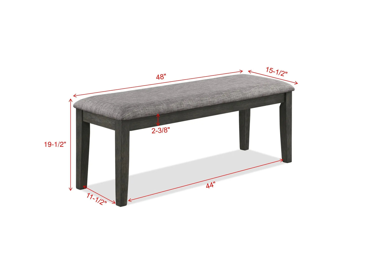 Rufus Gray Dining Bench Crown Mark