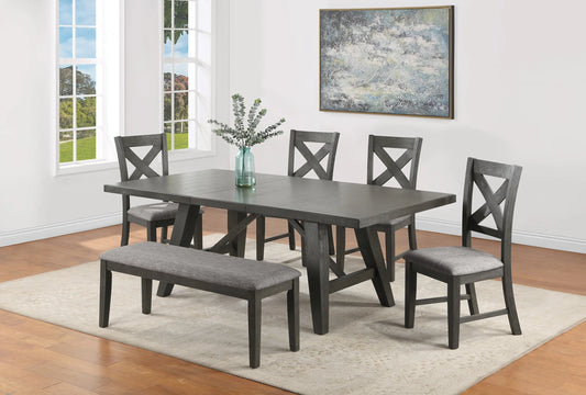 Rufus Gray Extendable Dining Set Crown Mark