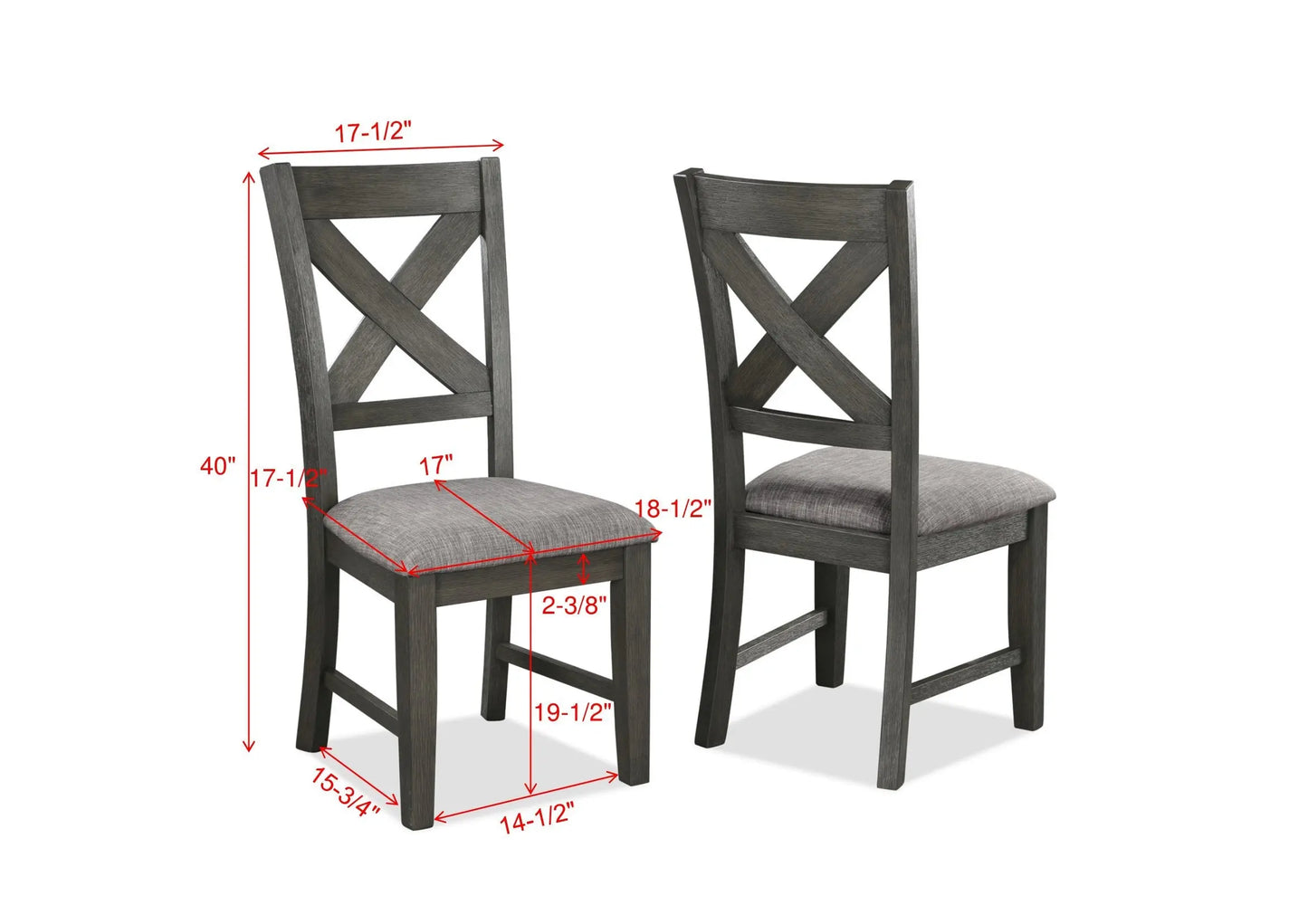 Rufus Gray Dining Chair, Set of 2 Crown Mark