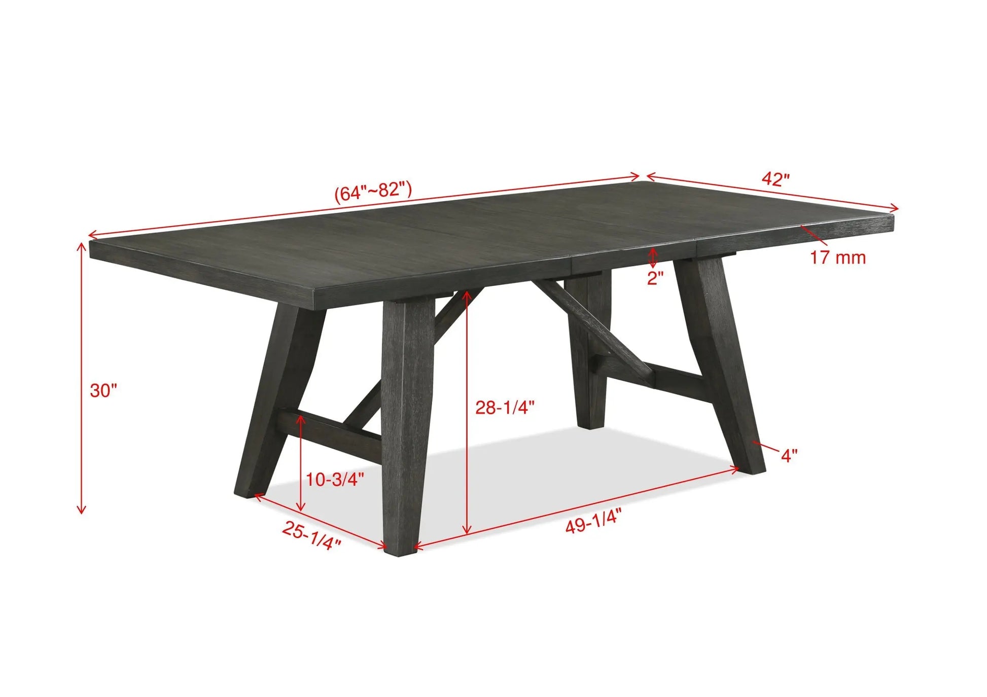 Rufus Grayish Brown Extendable Dining Table Crown Mark