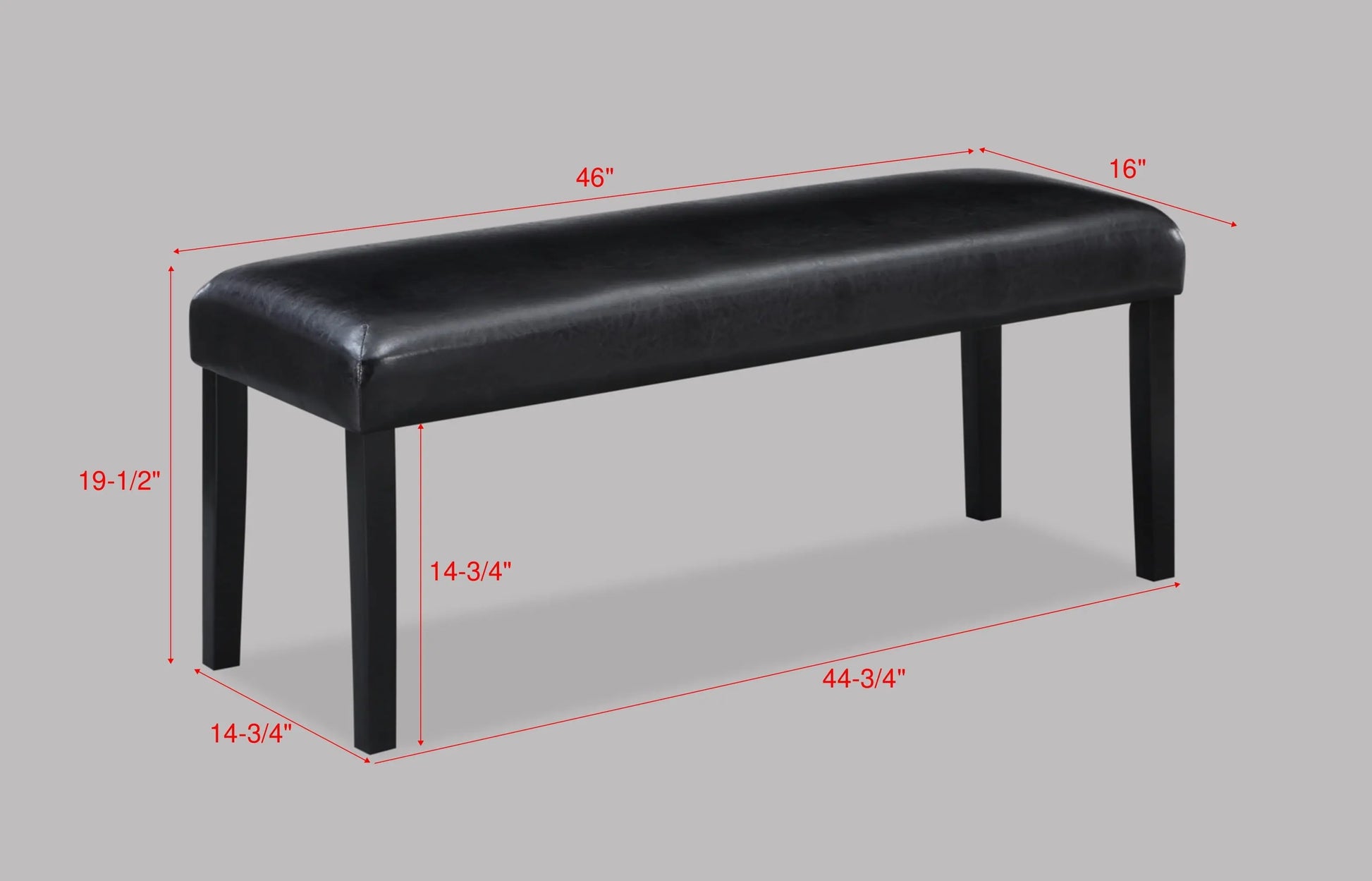 Tanner Black Dining Bench Crown Mark