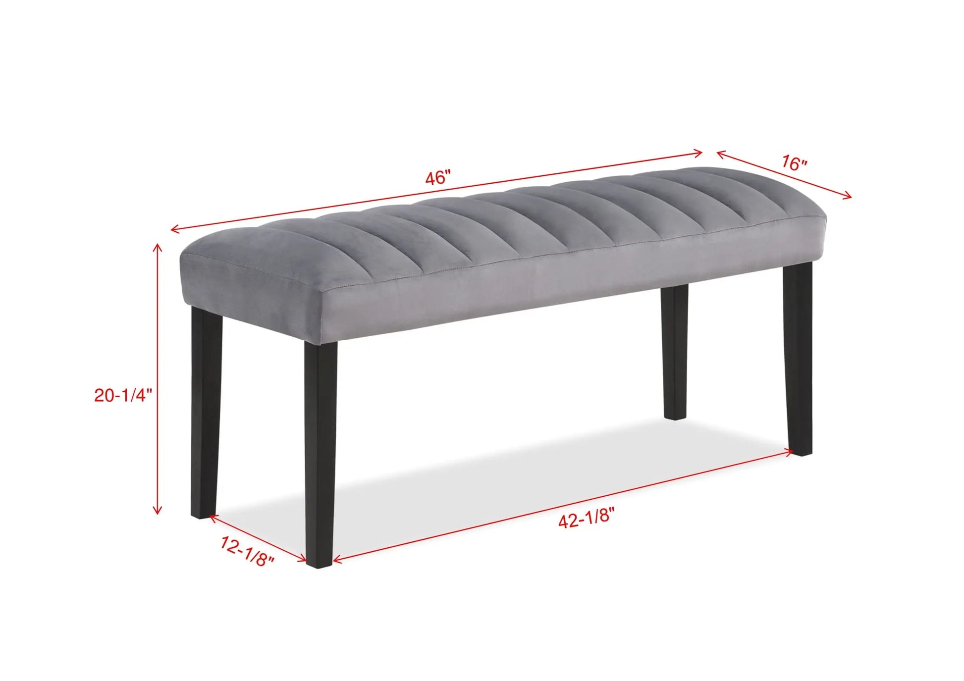 Pascal Gray Dining Bench Crown Mark