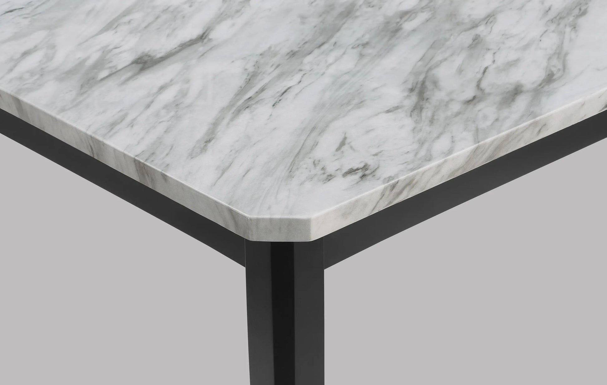 Pascal Black/Gray Marble-Top Dining Set Crown Mark