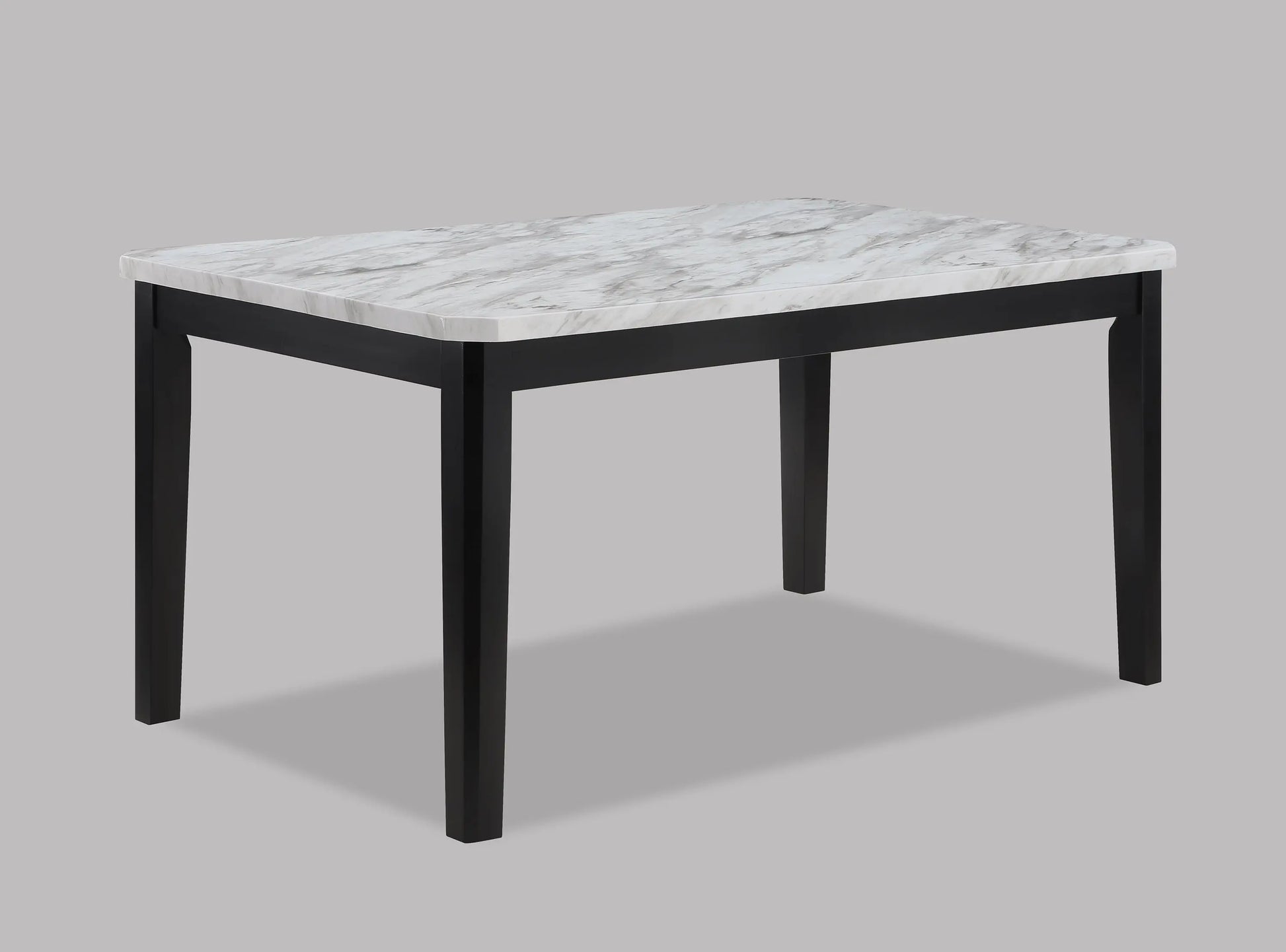 Pascal White/Black Faux Marble Dining Table Crown Mark