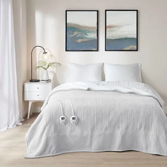 Heated Blanket Light Grey Olliix.com