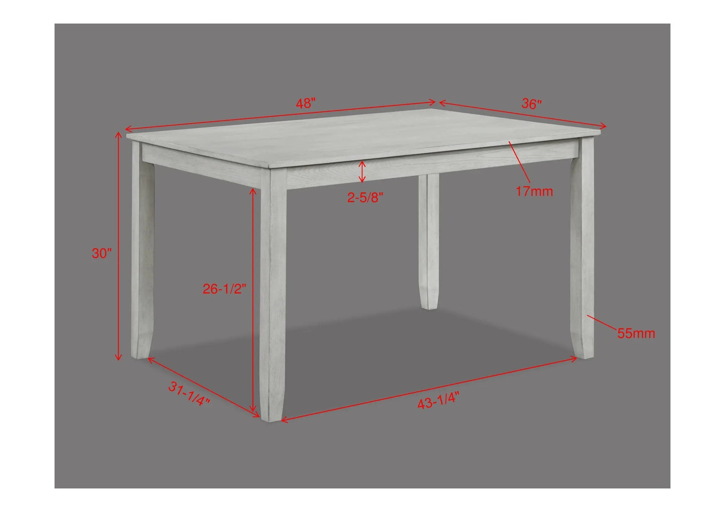 Henderson Driftwood 5-Piece Dining Set Crown Mark