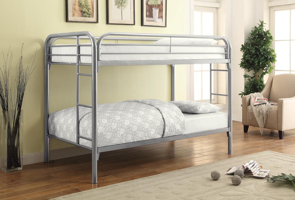 Morgan  Twin-over-Twin Silver Bunk Bed Coaster Z2 Premium