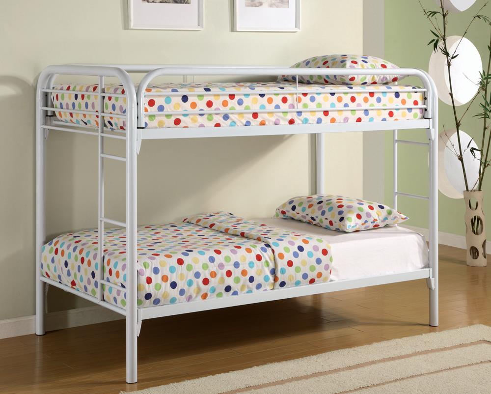 G2256 Contemporary White Twin Metal Bunk Bed Coaster Z2 Premium