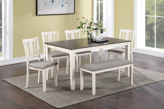 Rowan Chalk Gray 6-Piece Dining Set Crown Mark