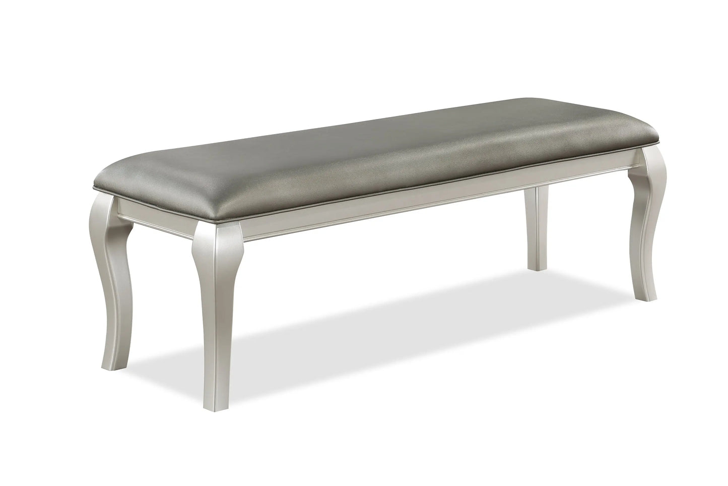 Caldwell Silver Champagne Dining Bench Crown Mark