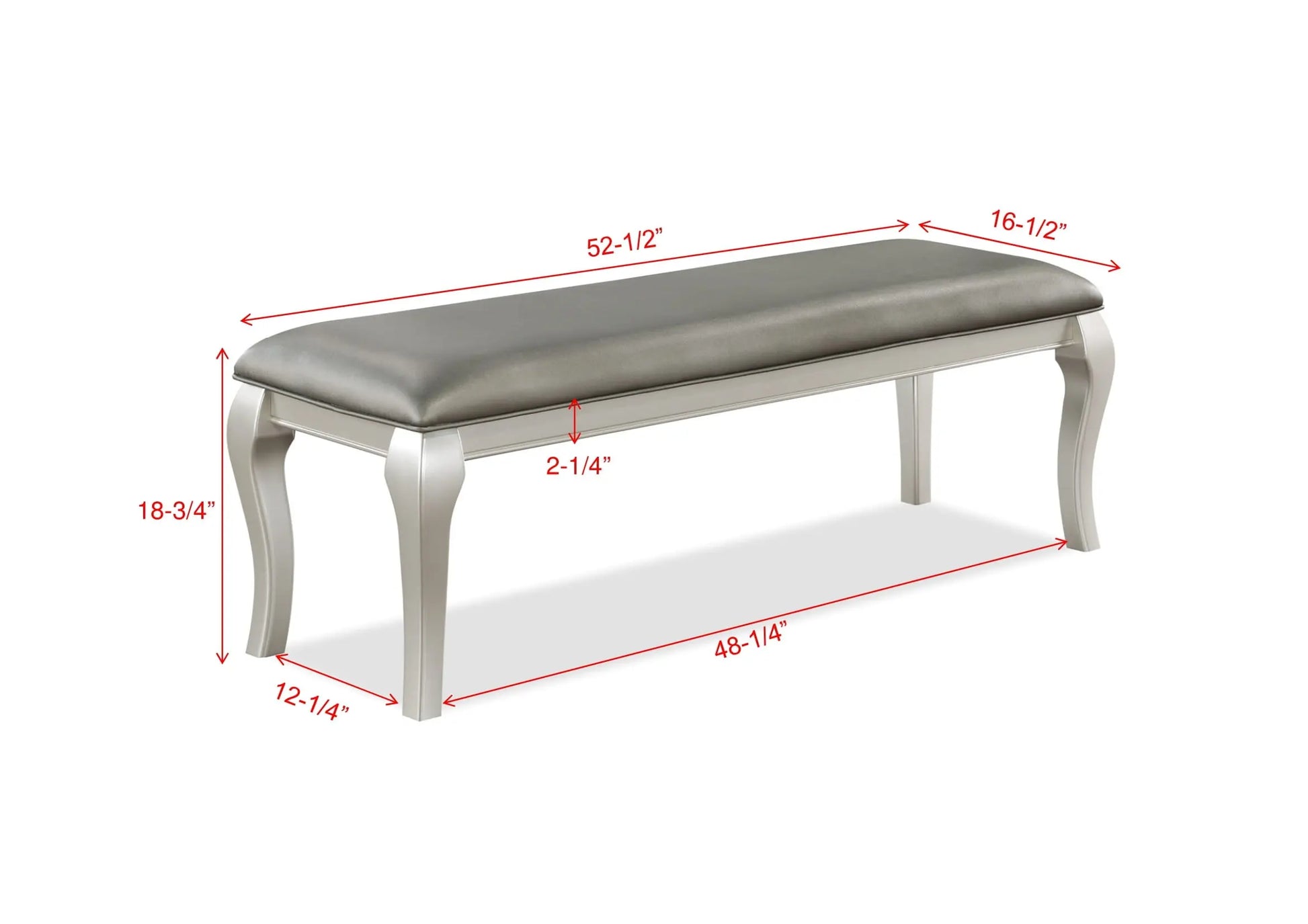 Caldwell Silver Champagne Dining Bench Crown Mark