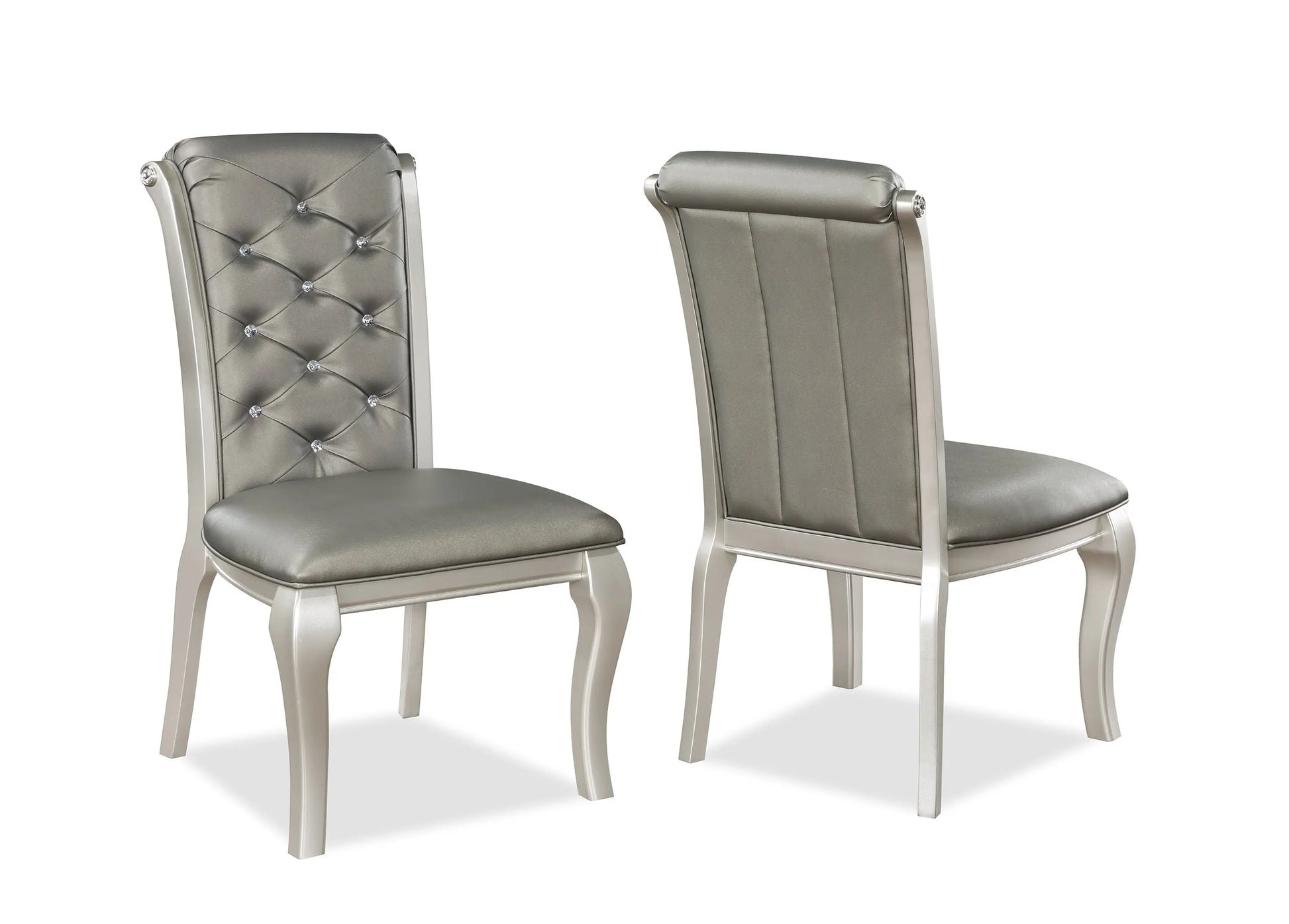 Caldwell Silver Champagne Dining Chair, Set of 2 Crown Mark