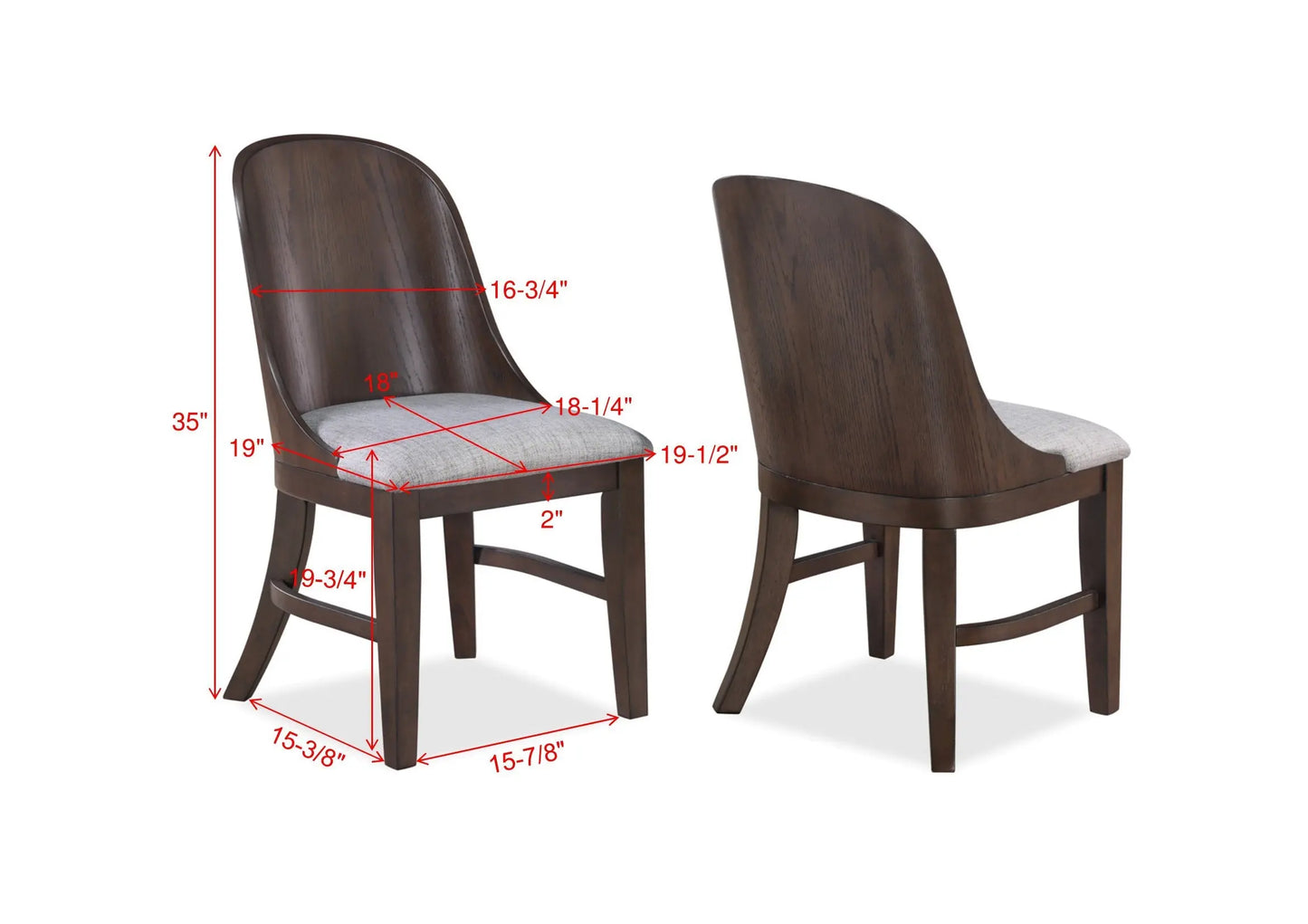 Cullen Espresso Dining Chair, Set of 2 Crown Mark