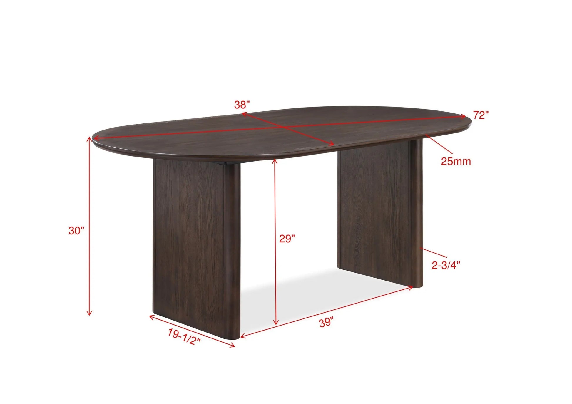 Cullen Espresso Oval Dining Table Crown Mark