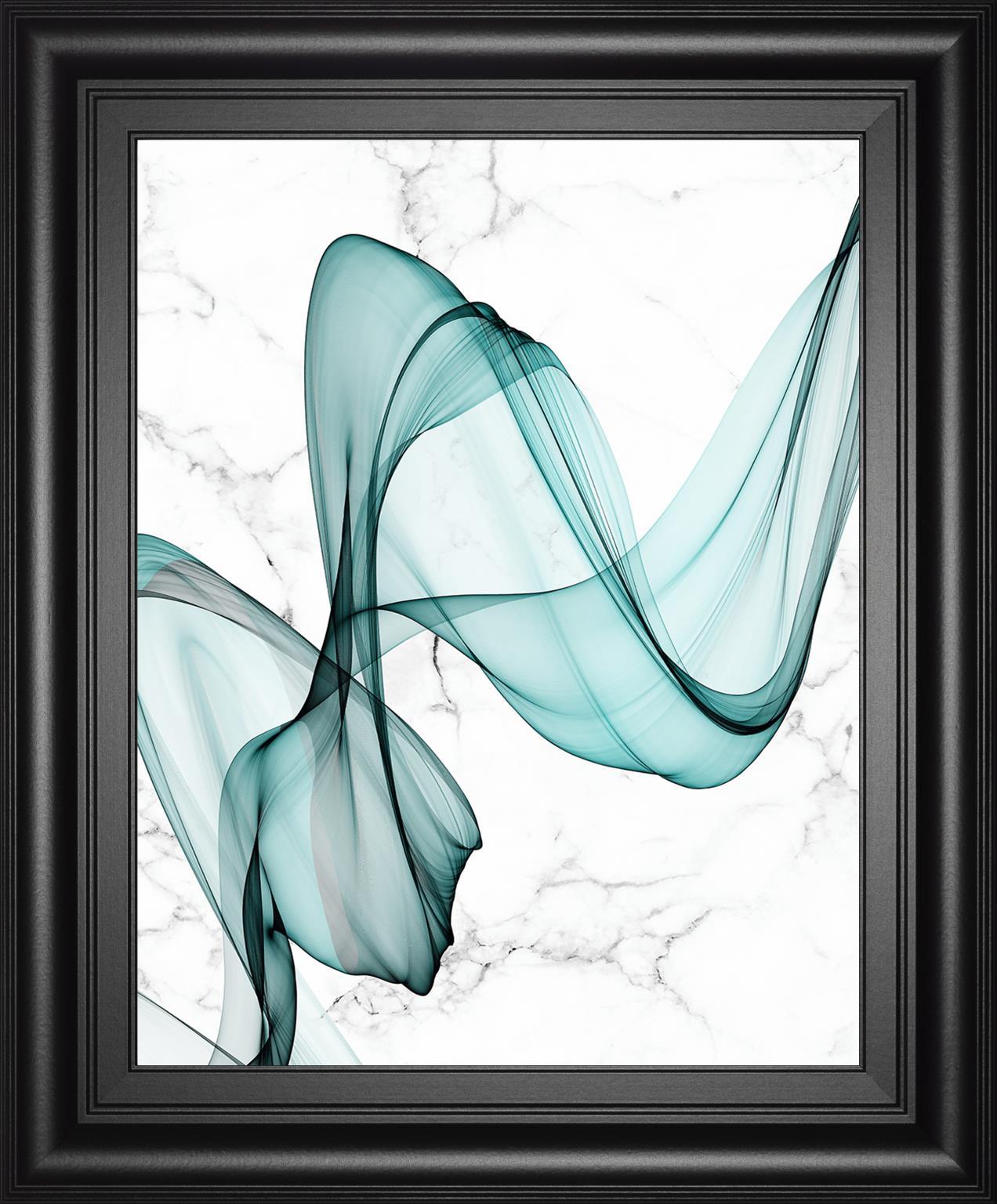 22x26 Teal Ribbons I By Irena Orlov - Green Classy Art