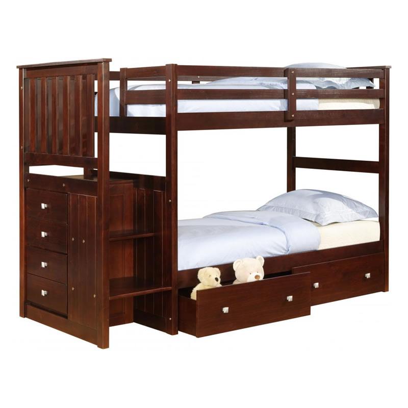 Donco Trading Company Kids Beds Bunk Bed 820A-TTCP/820B-TTCP/820C-TTCP/820D-TTCP Donco Trading Company