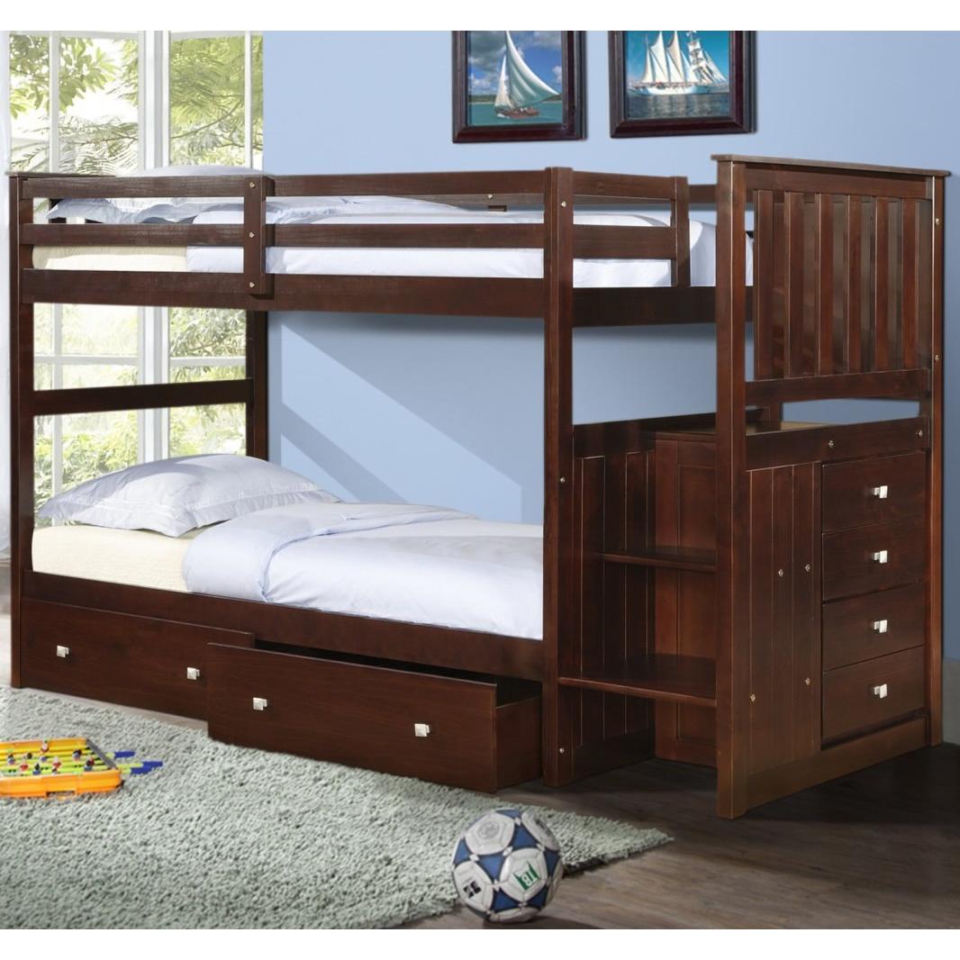 Donco Trading Company Kids Beds Bunk Bed 820A-TTCP/820B-TTCP/820C-TTCP/820D-TTCP Donco Trading Company