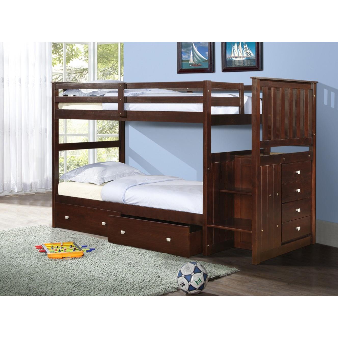 Donco Trading Company Kids Beds Bunk Bed 820A-TTCP/820B-TTCP/820C-TTCP/820D-TTCP Donco Trading Company