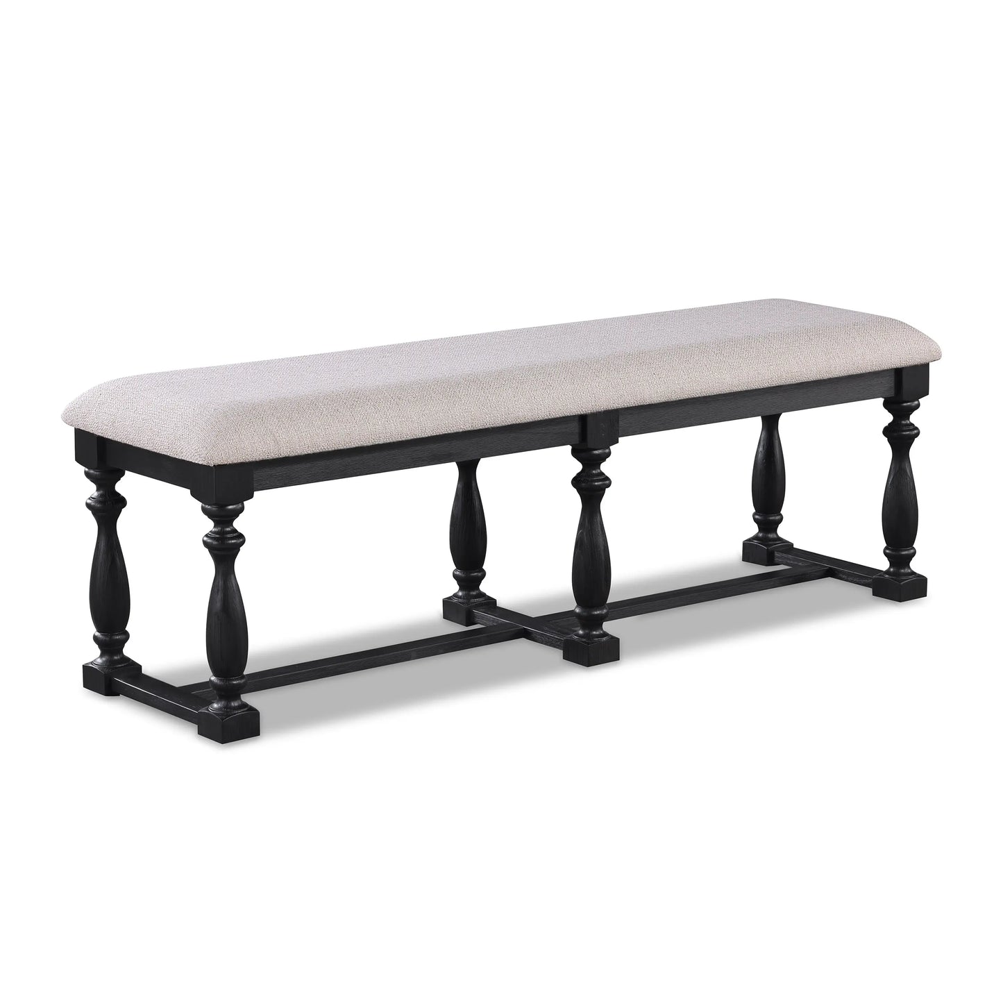 Regent Charcoal Black Dining Bench Crown Mark